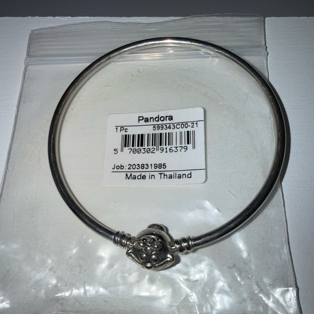 New Pandora Disney Alice in Wonderland Cheshire Cat Clasp Pandora Moments Bangle - Picture 2 of 4
